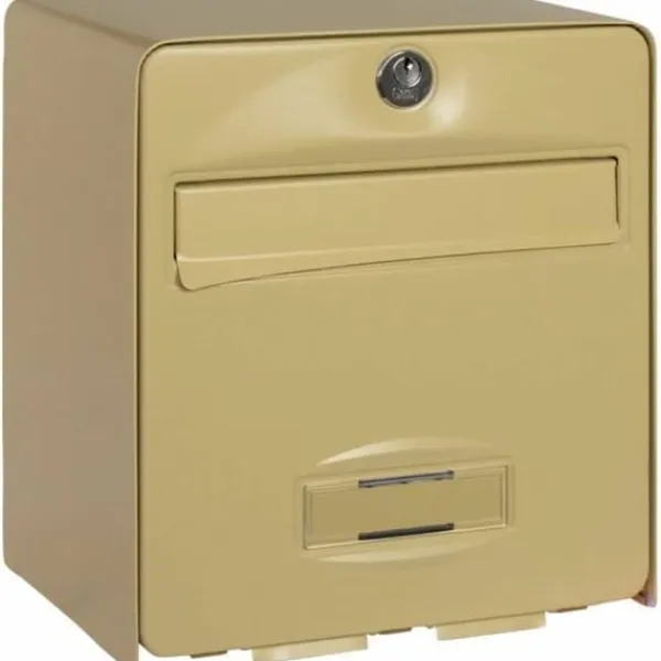 Postkasser & Brevindkast^Brevkasse Beige Galvaniseret stål