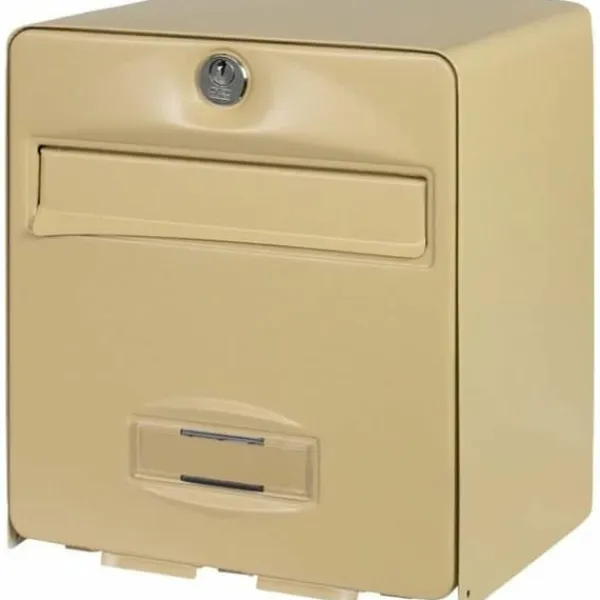 Postkasser & Brevindkast^Brevkasse Beige Galvaniseret stål
