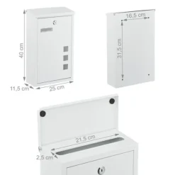 New Brevkasse, 40x25x11,5 cm, Jern Postkasser & Brevindkast