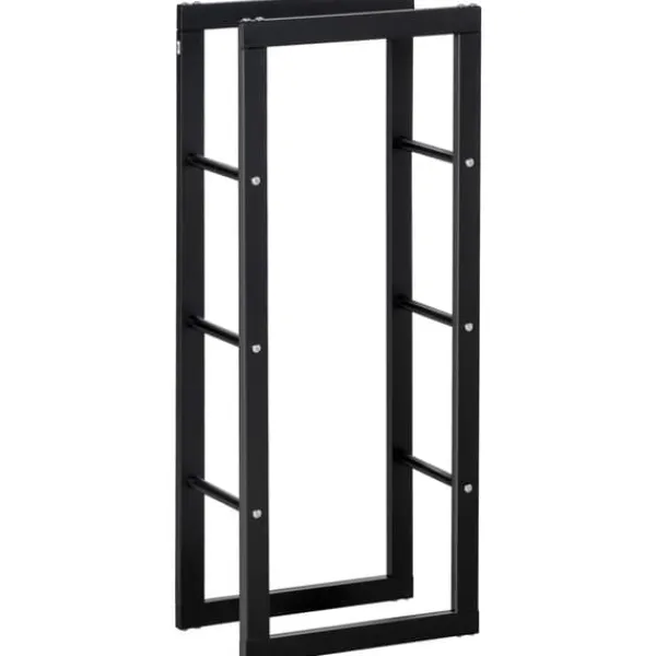 Hot Brændeholder 40×25×100 cm, stål, op til 100 kg, sort Tilbehør Til Brændeovne & Pejse