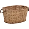 Hot Brændekurv med håndtag i naturlig pil - Holdbar opbevaring til brænde | Størrelse: 58x42x29 cm Tilbehør Til Brændeovne & Pejse