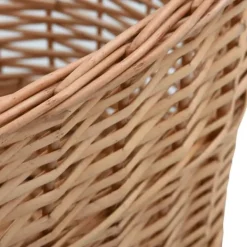 Hot Brændekurv med håndtag i naturlig pil - Holdbar opbevaring til brænde | Størrelse: 58x42x29 cm Tilbehør Til Brændeovne & Pejse