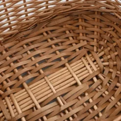 Hot Brændekurv med håndtag i naturlig pil - Holdbar opbevaring til brænde | Størrelse: 58x42x29 cm Tilbehør Til Brændeovne & Pejse