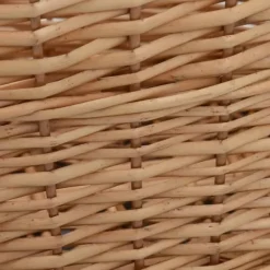 Hot Brændekurv med håndtag i naturlig pil - Holdbar opbevaring til brænde | Størrelse: 58x42x29 cm Tilbehør Til Brændeovne & Pejse