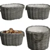 Outlet Brændekurv med håndtag 60x40x28 cm pil grå - Brændekurv - Brændekurve - Home & Living Tilbehør Til Brændeovne & Pejse