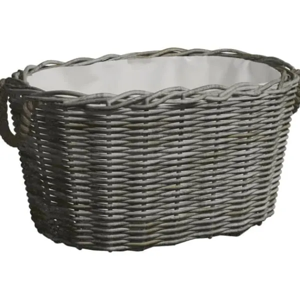 Outlet Brændekurv med håndtag 60x40x28 cm pil grå - Brændekurv - Brændekurve - Home & Living Tilbehør Til Brændeovne & Pejse