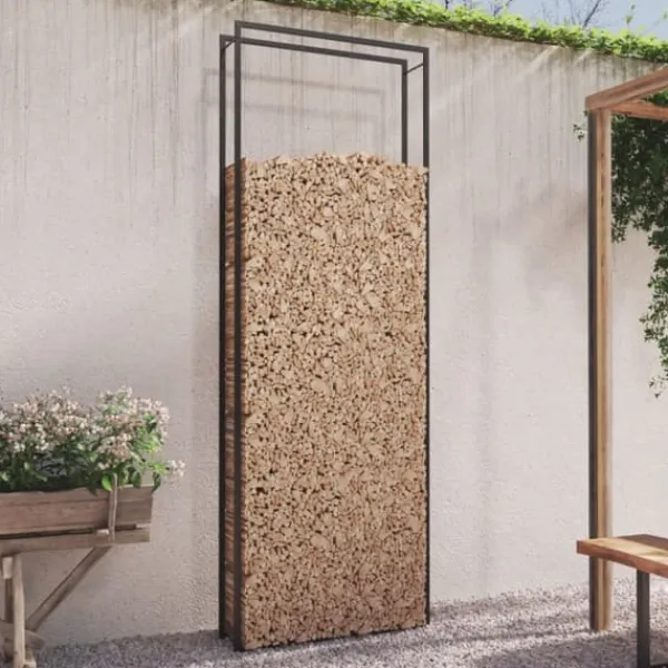 Online Brændekurve - Living brændestativ 110x28x312 cm stål matsort Tilbehør Til Brændeovne & Pejse