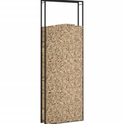 Online Brændekurve - Living brændestativ 110x28x312 cm stål matsort Tilbehør Til Brændeovne & Pejse