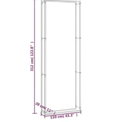 Online Brændekurve - Living brændestativ 110x28x312 cm stål matsort Tilbehør Til Brændeovne & Pejse