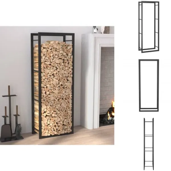 Tilbehør Til Brændeovne & Pejse^Brændekurve - Living brændestativ 50x28x132 cm stål matsort