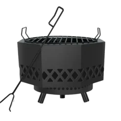 Outlet Brændeovn, Multifunktionel Grill, Bærbart Design, Holdbar Konstruktion Pejse