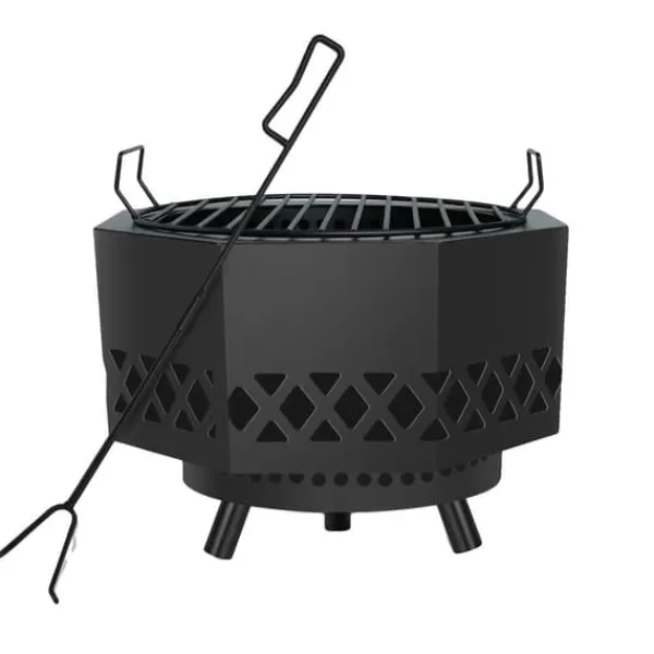 Outlet Brændeovn, Multifunktionel Grill, Bærbart Design, Holdbar Konstruktion Pejse