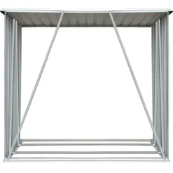 Skure, Garager & Carports^Brændeskur i galvaniseret stål - Holdbar opbevaringsløsning | Størrelse: 163x83x154 cm | Farve: Grøn
