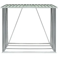 Skure, Garager & Carports^Brændeskur i galvaniseret stål - Holdbar opbevaringsløsning | Størrelse: 163x83x154 cm | Farve: Grøn