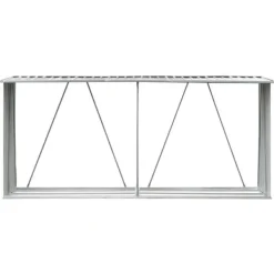 Skure, Garager & Carports^Brændeskur i galvaniseret stål - Holdbar opbevaring til brænde | Størrelse: 330x84x152 cm | Farve: Grå