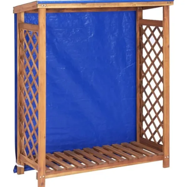 Online Brændeskur i massivt akacietræ - Plads til brænde | Størrelse: 105x38x115 cm Skure, Garager & Carports