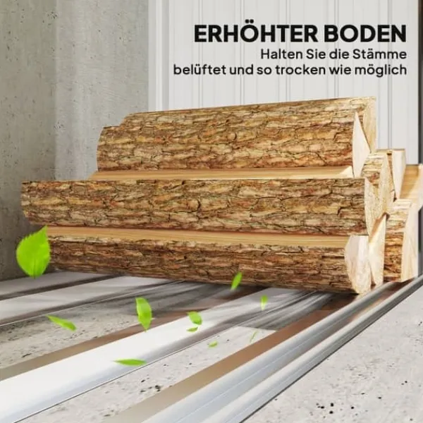 Skure, Garager & Carports^Brændeskur i stål med hævet bund og pulttag, 150×66,5×150 cm, mørkegrå