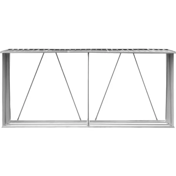 Skure, Garager & Carports^Brændeskur til haven - Galvaniseret stål | Størrelse: 330x84x152 cm | Farve: Antracitgrå