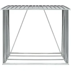 Skure, Garager & Carports^Brændeskur til haven - Galvaniseret stål | Størrelse: 163x83x154 cm | Farve: Grå
