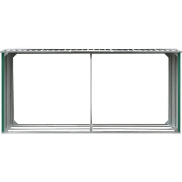 Skure, Garager & Carports^Brændeskur til haven 330 x 92 x 153 cm galvaniseret stål grøn - Brændeskur - Brændeskure - Home & Living