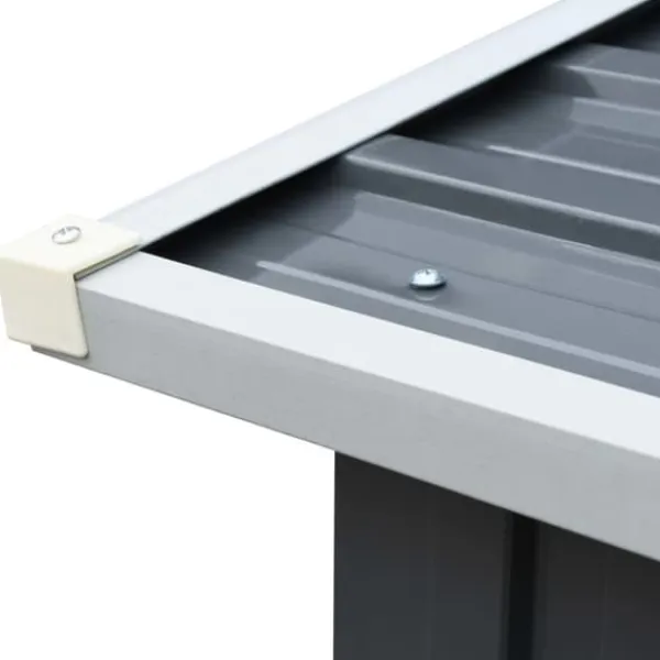 Skure, Garager & Carports^Brændeskur til haven galvaniseret stål 330 x 92 x 153 cm grå - Brændeskur - Brændeskure - Home & Living