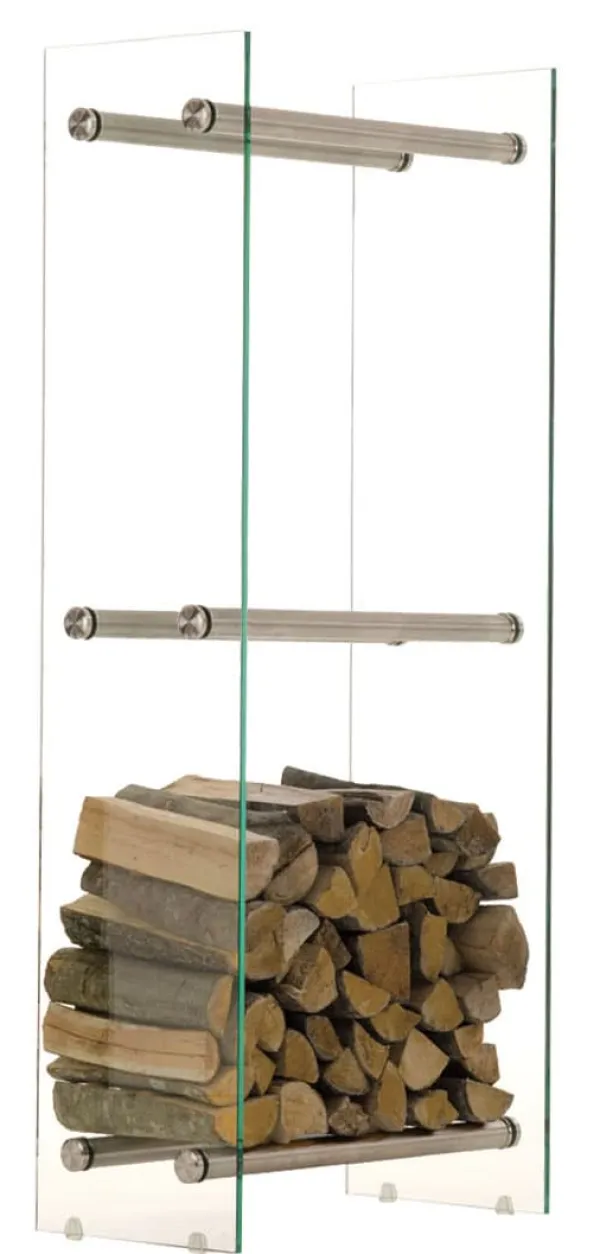 Brændestander Dacio klart glas 35x50x180 cm (6-hul) 35 x 50 x 180 cm Tilbehør Til Brændeovne & Pejse