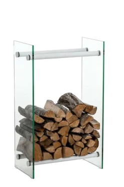 Online Brændestander Dacio klart glas 35x60x100 cm 35 x 60 x 100 cm Tilbehør Til Brændeovne & Pejse