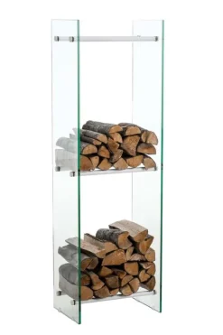 Brændestander Dacio klart glas 35x35x140 (6-huls) 35 x 35 x 140 cm Tilbehør Til Brændeovne & Pejse