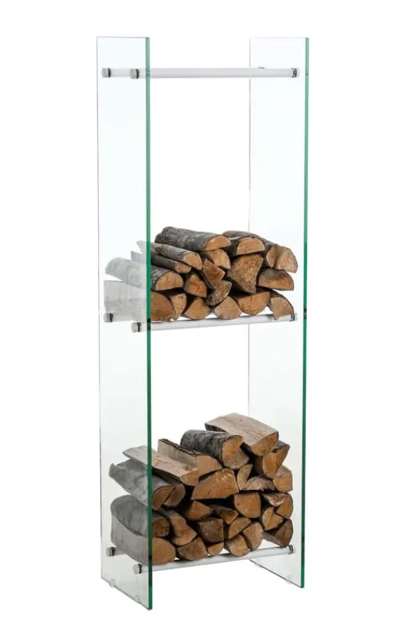 Brændestander Dacio klart glas 35x35x140 (6-huls) 35 x 35 x 140 cm Tilbehør Til Brændeovne & Pejse