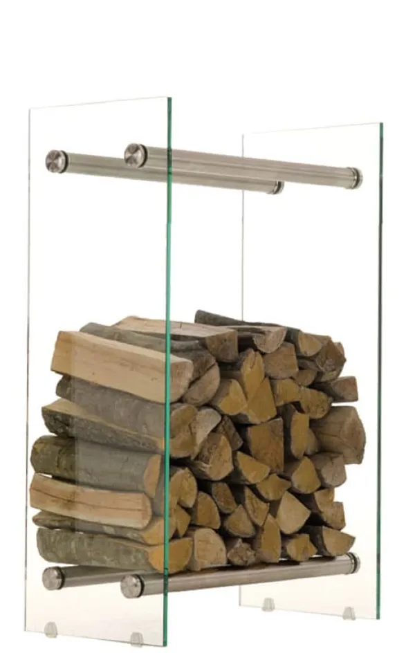 Tilbehør Til Brændeovne & Pejse^Brændestander Dacio klart glas 35x40x60 35 x 40 x 60 cm