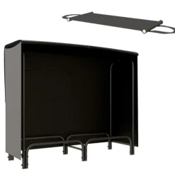 Outlet Brændestativ 120×36×99 cm med bæretaske & 600D vandafvisende overtræk, sort Tilbehør Til Brændeovne & Pejse