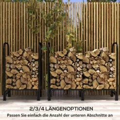 Outlet Brændestativ 120×36×99 cm med bæretaske & 600D vandafvisende overtræk, sort Tilbehør Til Brændeovne & Pejse