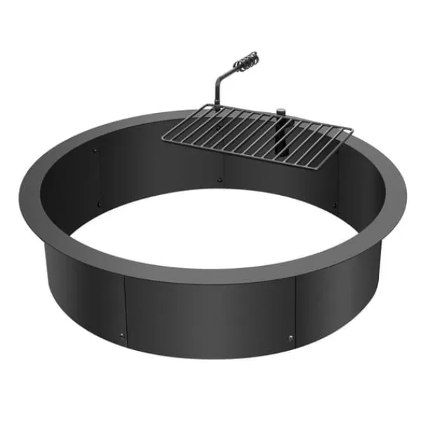 Tilbehør Til Brændeovne & Pejse^Brændestativ 35 tommer, BBQ ildring i stål, DIY lejrbål, holdbart design, perfekt til udendørs aktiviteter
