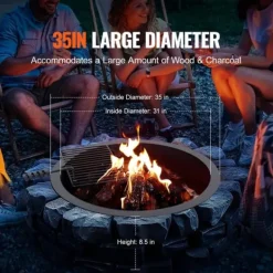 Tilbehør Til Brændeovne & Pejse^Brændestativ 35 tommer, BBQ ildring i stål, DIY lejrbål, holdbart design, perfekt til udendørs aktiviteter