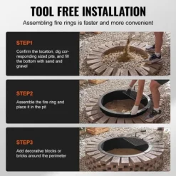 Tilbehør Til Brændeovne & Pejse^Brændestativ 35 tommer, BBQ ildring i stål, DIY lejrbål, holdbart design, perfekt til udendørs aktiviteter