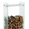 Hot Brændestativ Dacio frostet glas 35x80x150 35 x 80 x 150 cm Tilbehør Til Brændeovne & Pejse