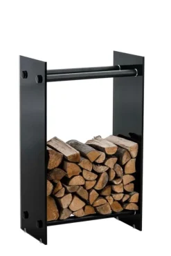 Tilbehør Til Brændeovne & Pejse^Brændestativ Dacio sort glas 35x60x100 35 x 60 x 100 cm