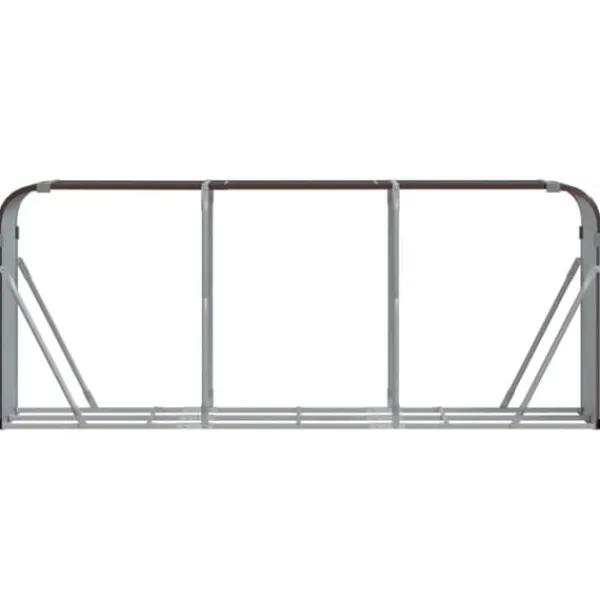 Tilbehør Til Brændeovne & Pejse^Brændestativ i galvaniseret stål til brændeopbevaring | Størrelse: 234x45x100 cm | Farve: Brun