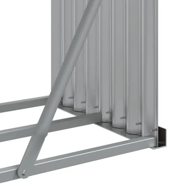 Tilbehør Til Brændeovne & Pejse^Brændestativ i galvaniseret stål til brændeopbevaring | Størrelse: 234x45x100 cm | Farve: Brun