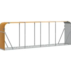 Online Brændestativ i galvaniseret stål - Holdbar brændeholder | Størrelse: 300x45x100 cm Tilbehør Til Brændeovne & Pejse
