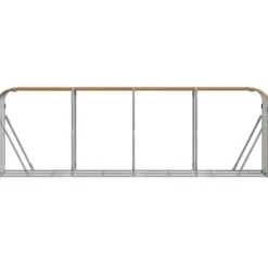 Online Brændestativ i galvaniseret stål - Holdbar brændeholder | Størrelse: 300x45x100 cm Tilbehør Til Brændeovne & Pejse