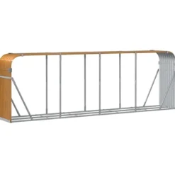 Online Brændestativ i galvaniseret stål - Holdbar brændeholder | Størrelse: 300x45x100 cm Tilbehør Til Brændeovne & Pejse