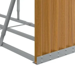 Online Brændestativ i galvaniseret stål - Holdbar brændeholder | Størrelse: 300x45x100 cm Tilbehør Til Brændeovne & Pejse