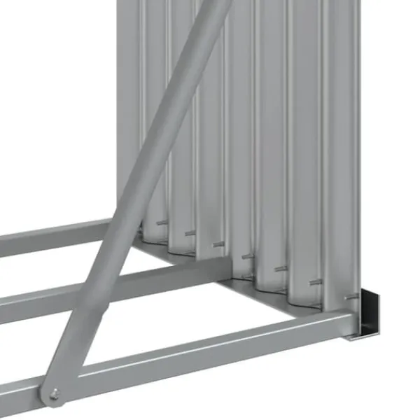 Online Brændestativ i galvaniseret stål - Holdbar brændeholder | Størrelse: 300x45x100 cm Tilbehør Til Brændeovne & Pejse