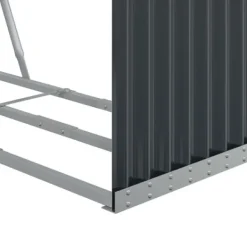 Clearance Brændestativ i galvaniseret stål - Holdbar brændeholder | Størrelse: 120x45x100 cm | Farve: Antracitgrå Tilbehør Til Brændeovne & Pejse