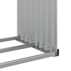 Clearance Brændestativ i galvaniseret stål - Holdbar brændeholder | Størrelse: 120x45x100 cm | Farve: Antracitgrå Tilbehør Til Brændeovne & Pejse