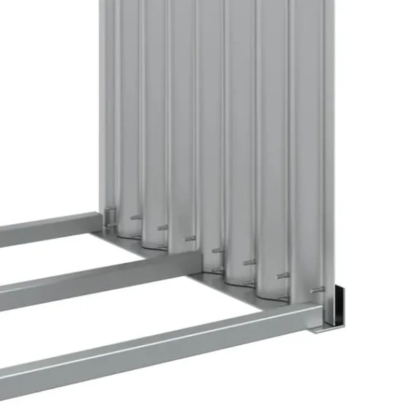 Clearance Brændestativ i galvaniseret stål - Holdbar brændeholder | Størrelse: 120x45x100 cm | Farve: Antracitgrå Tilbehør Til Brændeovne & Pejse