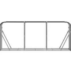 Brændestativ i galvaniseret stål - Robust brændeholder til pejs | Størrelse: 234x45x100 cm | Farve: Antracitgrå Tilbehør Til Brændeovne & Pejse