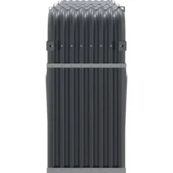 Brændestativ i galvaniseret stål - Robust brændeholder til pejs | Størrelse: 234x45x100 cm | Farve: Antracitgrå Tilbehør Til Brændeovne & Pejse