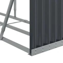 Brændestativ i galvaniseret stål - Robust brændeholder til pejs | Størrelse: 234x45x100 cm | Farve: Antracitgrå Tilbehør Til Brændeovne & Pejse